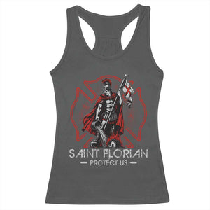 Saint Florian Protect Us Racerback Tank Top Patron Saint of Firefighters Catholic Christian Fireman