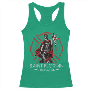 Saint Florian Protect Us Racerback Tank Top Patron Saint of Firefighters Catholic Christian Fireman
