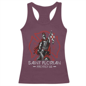 Saint Florian Protect Us Racerback Tank Top Patron Saint of Firefighters Catholic Christian Fireman