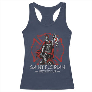 Saint Florian Protect Us Racerback Tank Top Patron Saint of Firefighters Catholic Christian Fireman