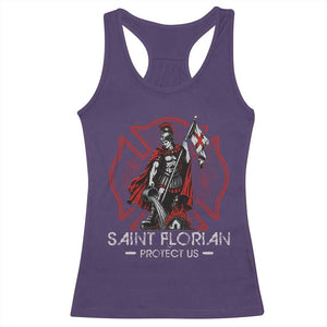 Saint Florian Protect Us Racerback Tank Top Patron Saint of Firefighters Catholic Christian Fireman