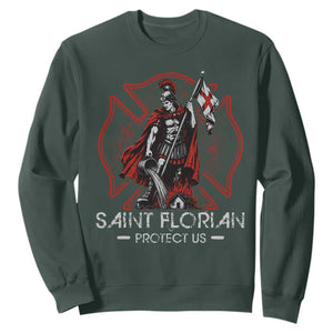 Saint Florian Protect Us Sweatshirt Patron Saint of Firefighters Catholic Christian Fireman