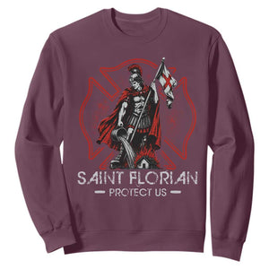 Saint Florian Protect Us Sweatshirt Patron Saint of Firefighters Catholic Christian Fireman