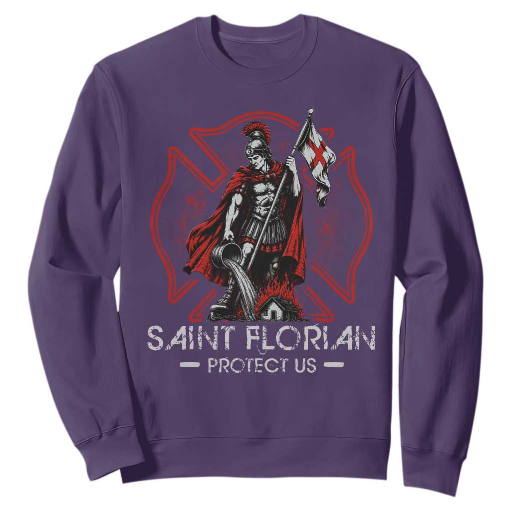 Saint Florian Protect Us Sweatshirt Patron Saint of Firefighters Catholic Christian Fireman