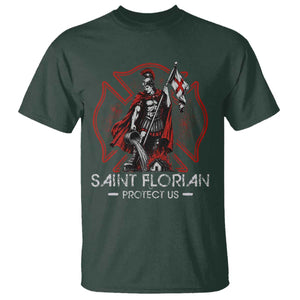 Saint Florian Protect Us T Shirt Patron Saint of Firefighters Catholic Christian Fireman