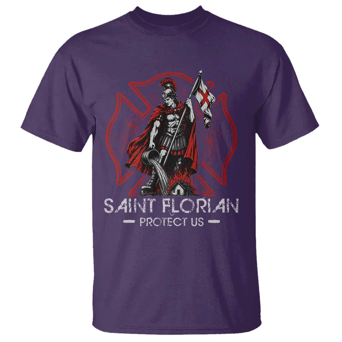 Saint Florian Protect Us T Shirt Patron Saint of Firefighters Catholic Christian Fireman