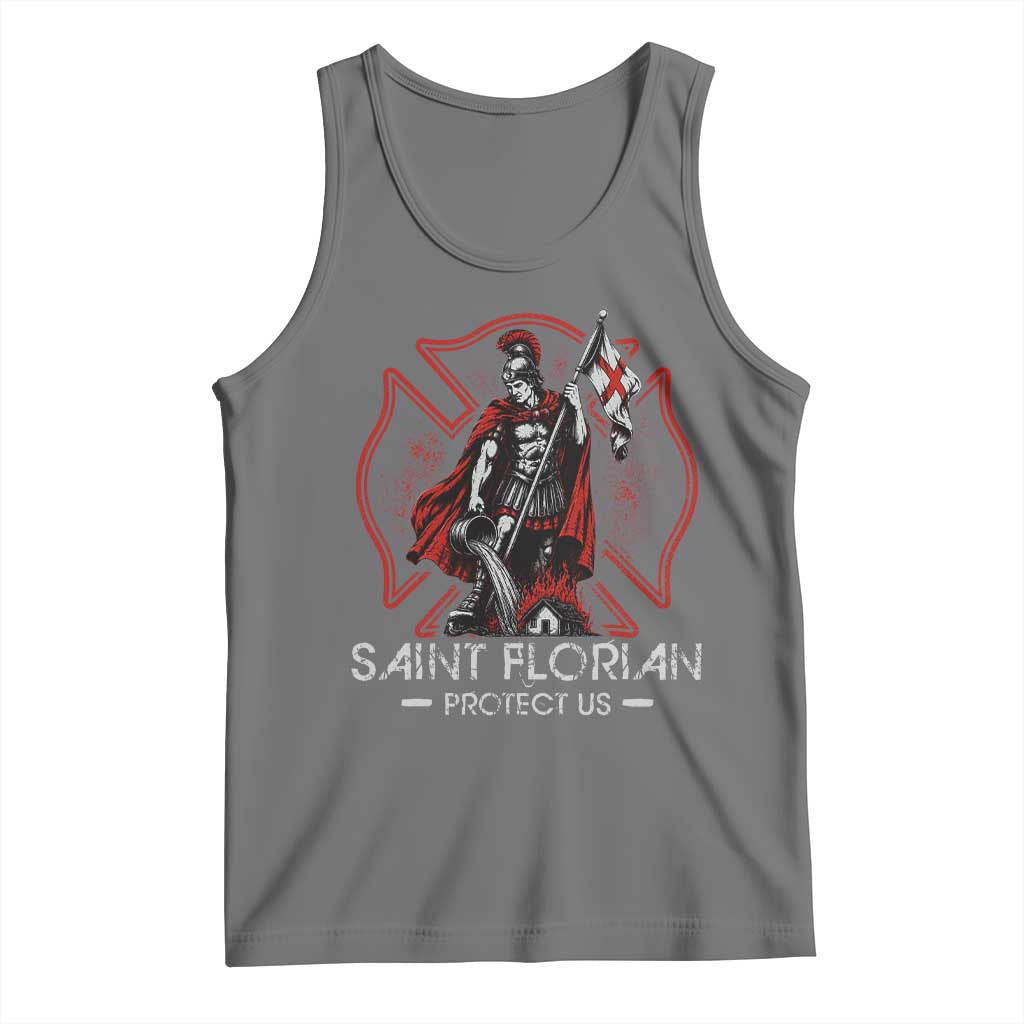 Saint Florian Protect Us Tank Top Patron Saint of Firefighters Catholic Christian Fireman