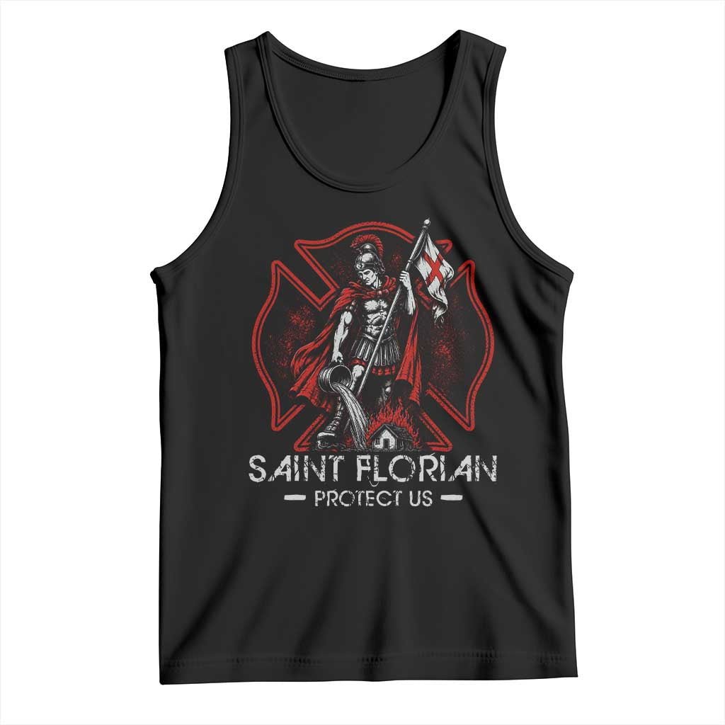 Saint Florian Protect Us Tank Top Patron Saint of Firefighters Catholic Christian Fireman
