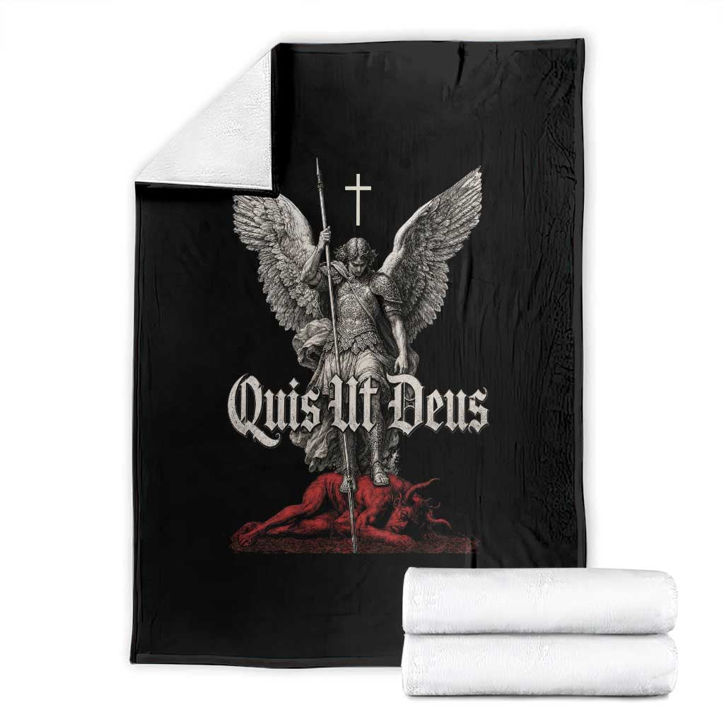 Saint Michael The Archangel Throw Blanket Quis Ut Deus Catholic Prayer Christian Saints