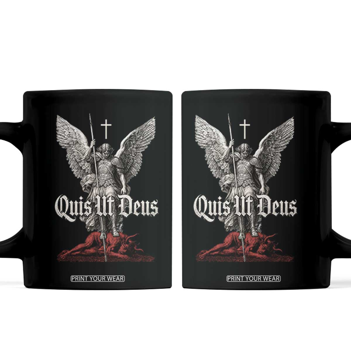 Saint Michael The Archangel Coffee Mug Quis Ut Deus Catholic Prayer Christian Saints