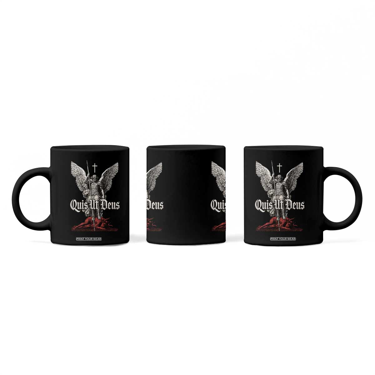 Saint Michael The Archangel Coffee Mug Quis Ut Deus Catholic Prayer Christian Saints