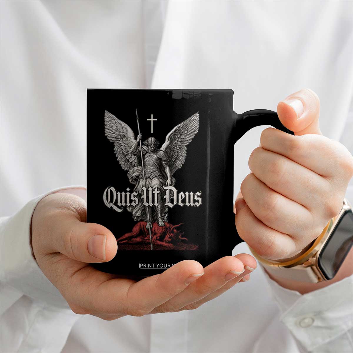 Saint Michael The Archangel Coffee Mug Quis Ut Deus Catholic Prayer Christian Saints