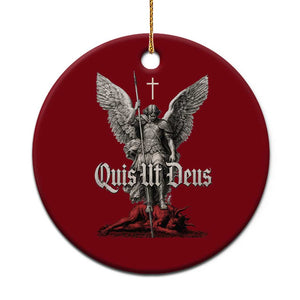 Saint Michael The Archangel Ceramic Ornament Quis Ut Deus Catholic Prayer Christian Saints