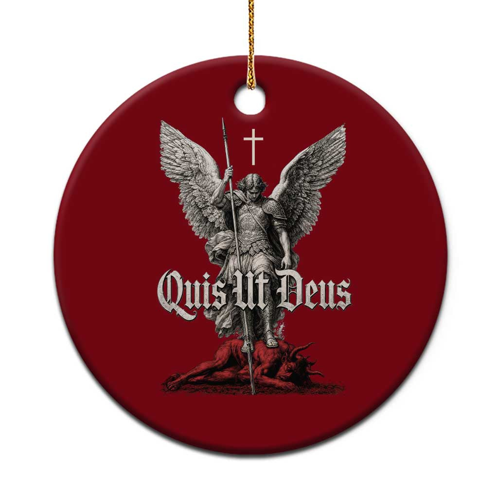 Saint Michael The Archangel Ceramic Ornament Quis Ut Deus Catholic Prayer Christian Saints