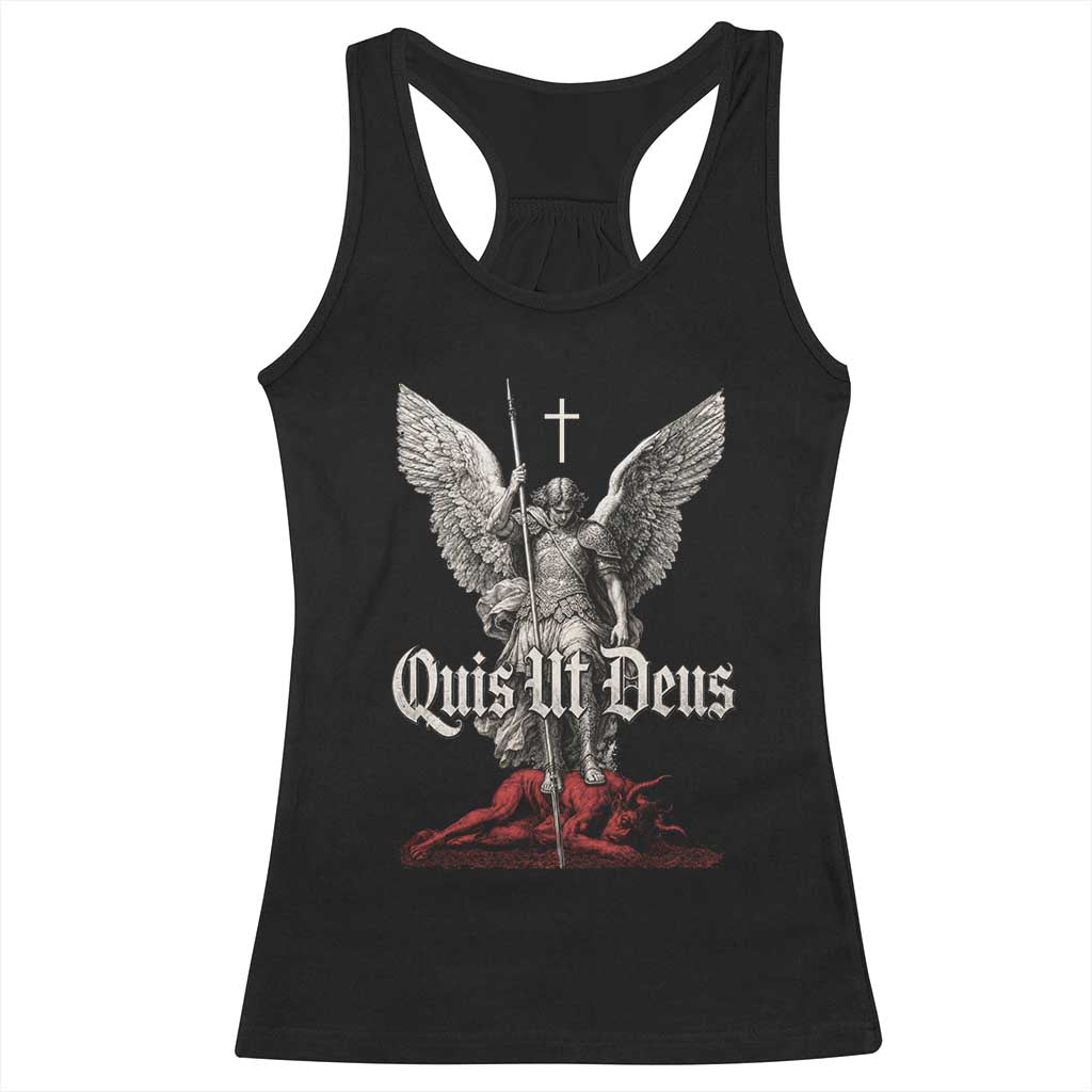 Saint Michael The Archangel Racerback Tank Top Quis Ut Deus Catholic Prayer Christian Saints