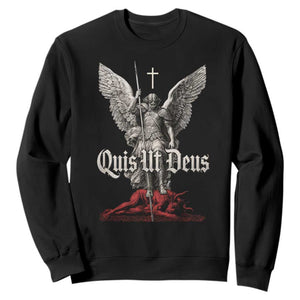 Saint Michael The Archangel Sweatshirt Quis Ut Deus Catholic Prayer Christian Saints