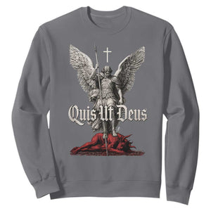 Saint Michael The Archangel Sweatshirt Quis Ut Deus Catholic Prayer Christian Saints