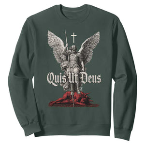 Saint Michael The Archangel Sweatshirt Quis Ut Deus Catholic Prayer Christian Saints