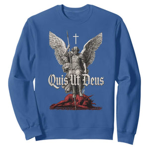 Saint Michael The Archangel Sweatshirt Quis Ut Deus Catholic Prayer Christian Saints