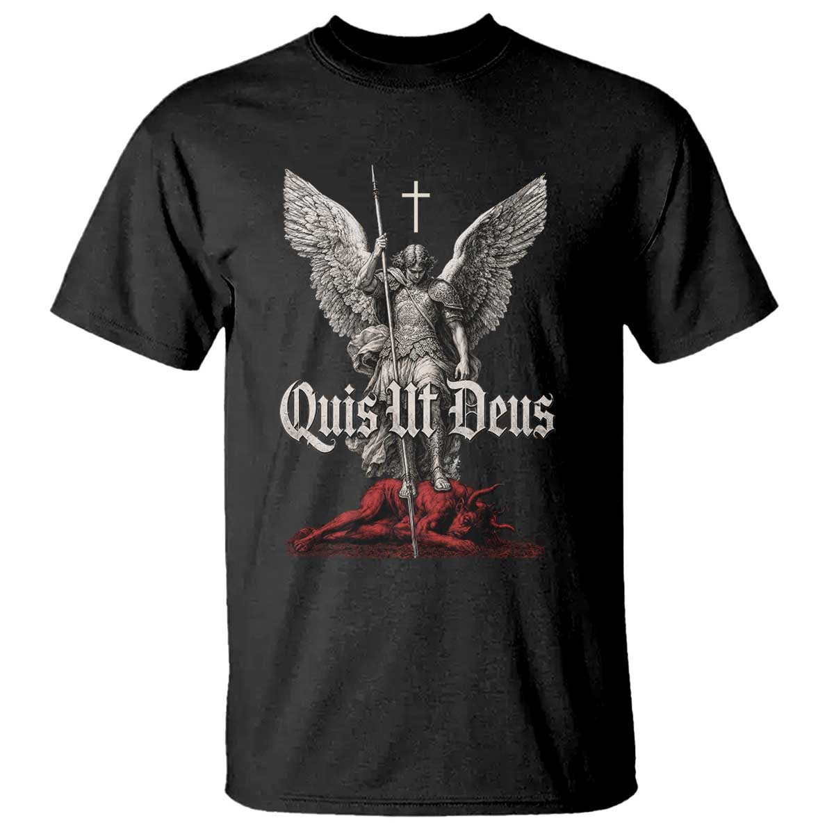 Saint Michael The Archangel T Shirt Quis Ut Deus Catholic Prayer Christian Saints