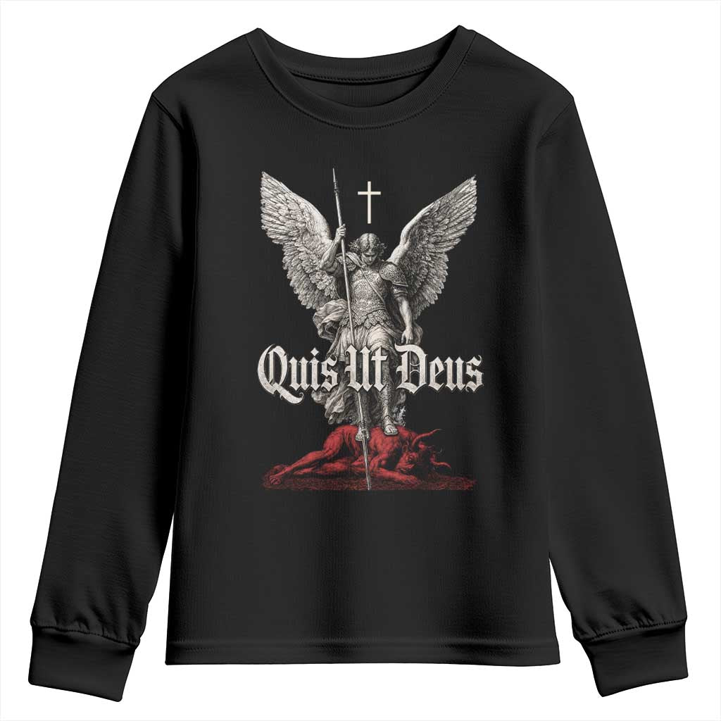 Saint Michael The Archangel Youth Sweatshirt Quis Ut Deus Catholic Prayer Christian Saints