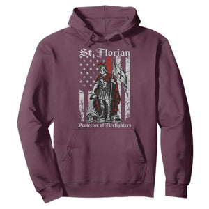St Florian Patron Protector of Firefighter Hoodie Vintage American Flag