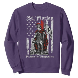 St Florian Patron Protector of Firefighter Sweatshirt Vintage American Flag