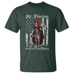 St Florian Patron Protector of Firefighter T Shirt Vintage American Flag
