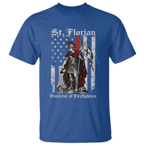 St Florian Patron Protector of Firefighter T Shirt Vintage American Flag