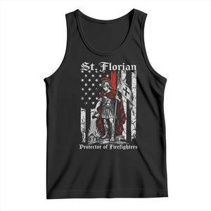 St Florian Patron Protector of Firefighter Tank Top Vintage American Flag