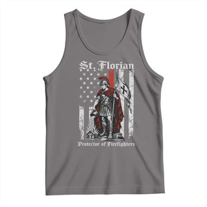 St Florian Patron Protector of Firefighter Tank Top Vintage American Flag