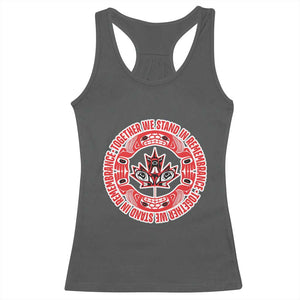 Indigenous Children Racerback Tank Top Together We Stand In Remembrance Unity Day Papoose Maple Leaf Native American TS11 Dark Heather Print Your Wear