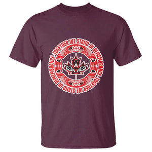 Indigenous Children T Shirt Together We Stand In Remembrance Unity Day Papoose Maple Leaf Native American TS11 Maroon Print Your Wear