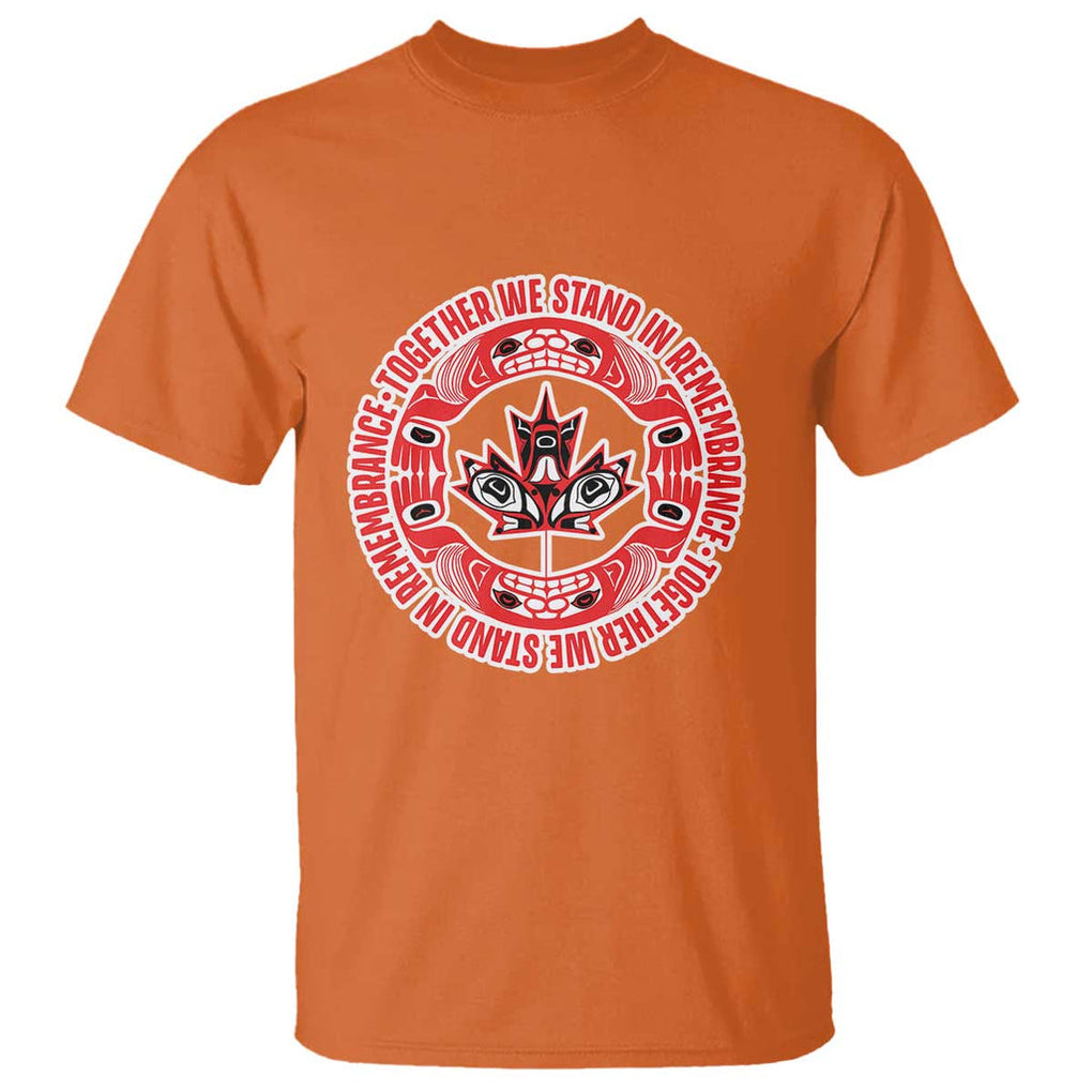 Indigenous Children T Shirt Together We Stand In Remembrance Unity Day Papoose Maple Leaf Native American TS11 Orange Print Your Wear