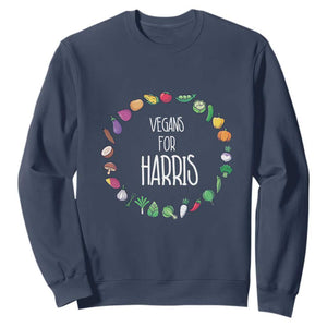 Harris Supporter 2024 Sweatshirt Vegans For Kamala Vegeterian Veggies TS11 Navy Print Your Wear