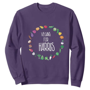 Harris Supporter 2024 Sweatshirt Vegans For Kamala Vegeterian Veggies TS11 Purple Print Your Wear