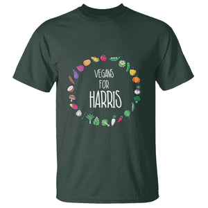 Harris Supporter 2024 T Shirt Vegans For Kamala Vegeterian Veggies TS11 Dark Forest Green Print Your Wear