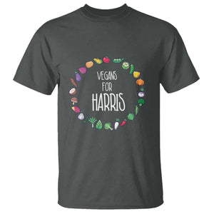 Harris Supporter 2024 T Shirt Vegans For Kamala Vegeterian Veggies TS11 Dark Heather Print Your Wear