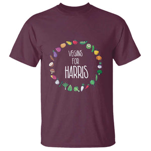 Harris Supporter 2024 T Shirt Vegans For Kamala Vegeterian Veggies TS11 Maroon Print Your Wear