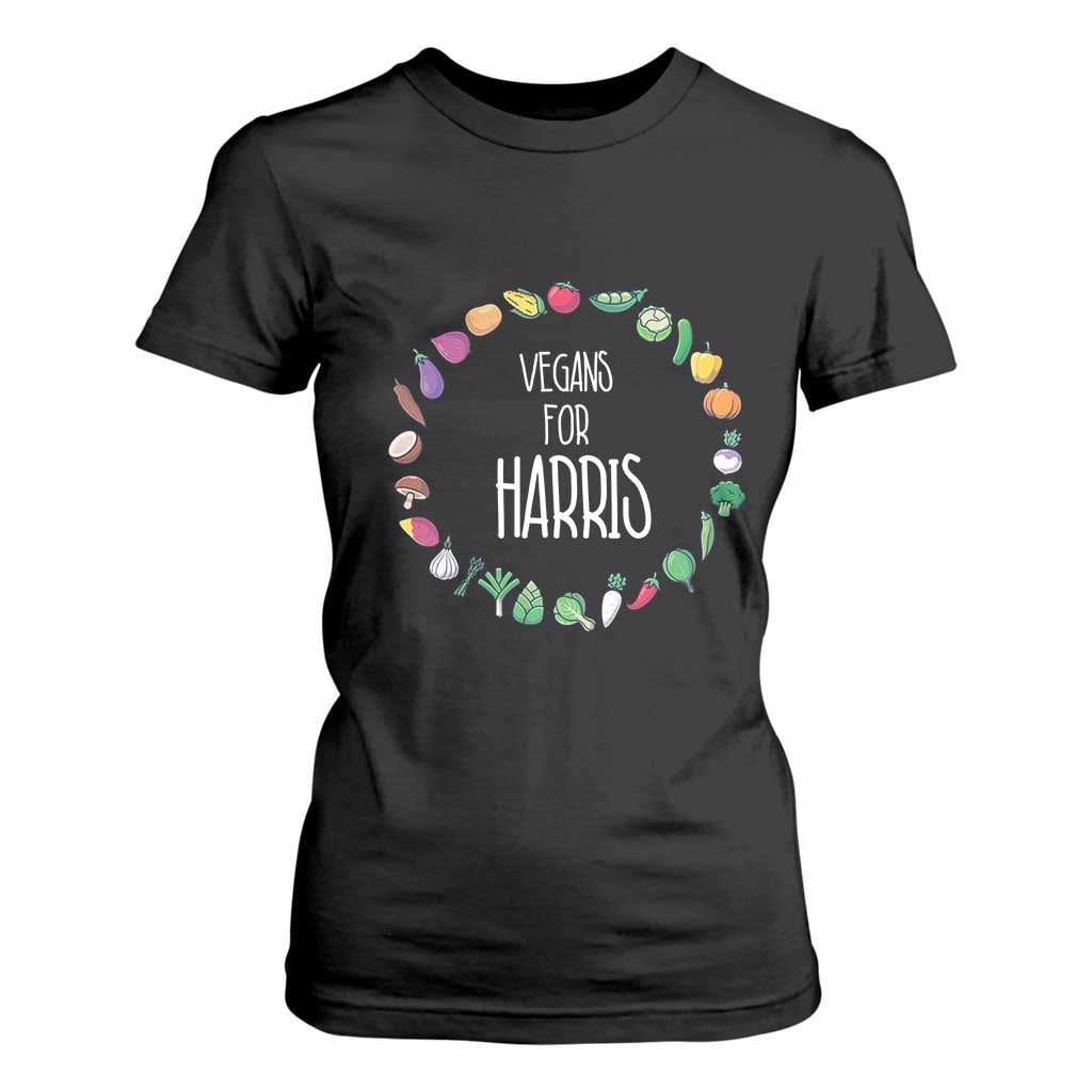 Harris Supporter 2024 T Shirt For Women Vegans For Kamala Vegeterian Veggies TS11 Black Print Your Wear