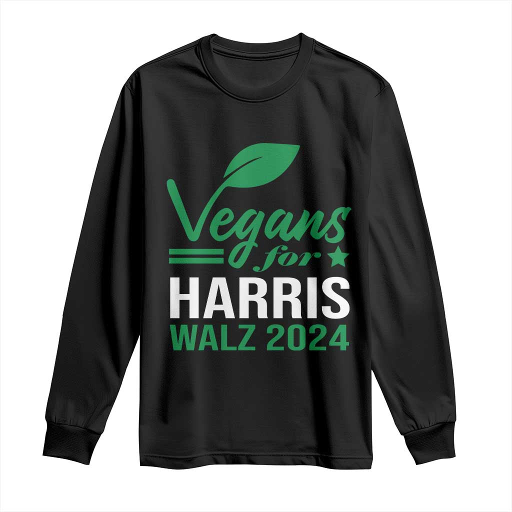 Kamala Supporter 2024 Long Sleeve Shirt Vegans For Harris Walz 2024 Veggies TS11 Black Print Your Wear