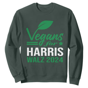 Kamala Supporter 2024 Sweatshirt Vegans For Harris Walz 2024 Veggies TS11 Dark Forest Green Print Your Wear