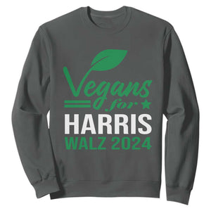 Kamala Supporter 2024 Sweatshirt Vegans For Harris Walz 2024 Veggies TS11 Dark Heather Print Your Wear