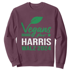 Kamala Supporter 2024 Sweatshirt Vegans For Harris Walz 2024 Veggies TS11 Maroon Print Your Wear