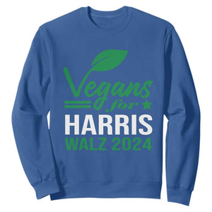 Kamala Supporter 2024 Sweatshirt Vegans For Harris Walz 2024 Veggies TS11 Royal Blue Print Your Wear