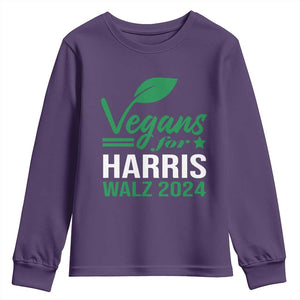 Kamala Supporter 2024 Youth Sweatshirt Vegans For Harris Walz 2024 Veggies TS11 Purple Print Your Wear