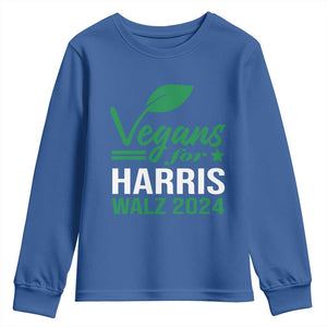 Kamala Supporter 2024 Youth Sweatshirt Vegans For Harris Walz 2024 Veggies TS11 Royal Blue Print Your Wear