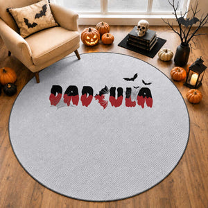 Halloween Couple Matching Round Rug Dadcula Couples Daddy Husband Vampire Bat Spider Web