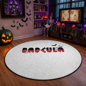 Halloween Couple Matching Round Rug Dadcula Couples Daddy Husband Vampire Bat Spider Web