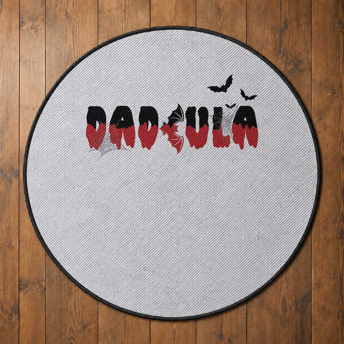Halloween Couple Matching Round Rug Dadcula Couples Daddy Husband Vampire Bat Spider Web